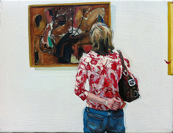 Marie Finkelstein's painting of Barbara's Magic Garden 20, 2021, oil on wood panel.