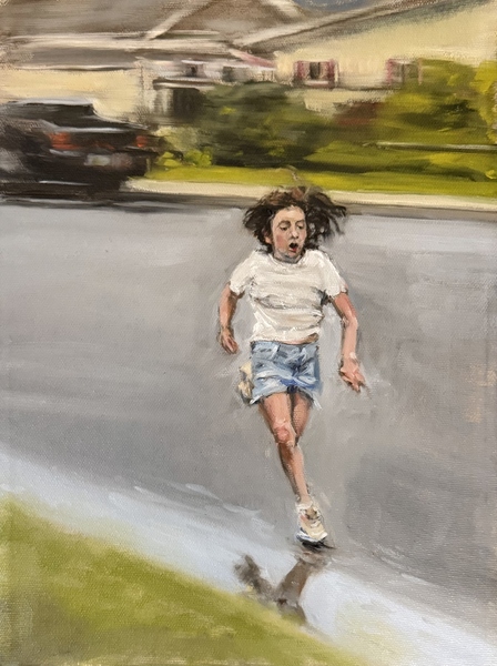 Marie Finkelstein's painting of Barbara's Magic Garden 20, 2021, oil on wood panel.